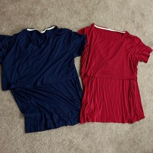 Smallshow XL nursing tops (pink and blue) set of 2